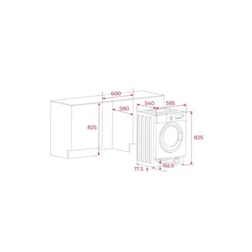 masina spalat rufe TEKA LSI 1480 cu uscator - schita