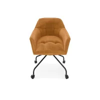 scaun rotativ tapitat piele SiLLA pe cadru metalic cu role