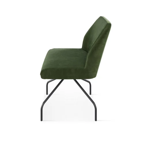 Scaun Loft rotativ din piele naturală cu cadru metalic negru vedere lateral