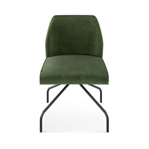 Scaun Loft rotativ din piele naturală cu cadru metalic negru vedere față