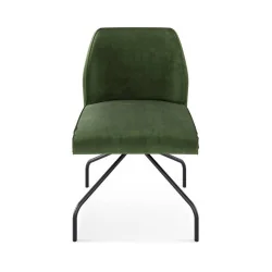Scaun Loft rotativ din piele naturală cu cadru metalic negru vedere față