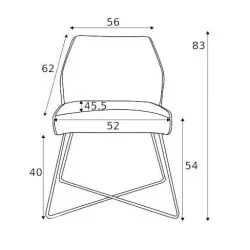 scaun tapitat LOFT cote cm.