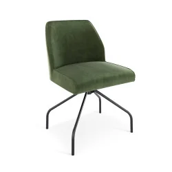 Scaun Loft rotativ din piele naturală cu cadru metalic