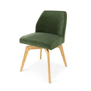 Scaun Loft rotativ din piele naturală cu picioare din lemn - perspectivă