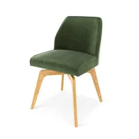 Scaun Loft rotativ din piele naturală cu picioare din lemn - perspectivă