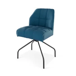 Scaun BONO rotativ din piele naturală - cadru metalic