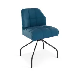 Scaun BONO rotativ din piele - cadru metalic negru