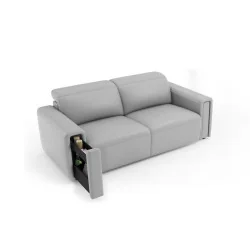 canapea Monaco din piele cu brațe de tip D (cu depozitare) sau C