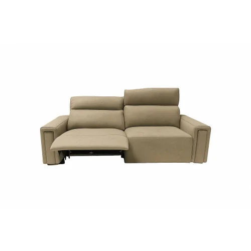 canapea Monaco 3 locuri de stofa cu reclinerul electric din stanga deschis