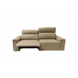 canapea Monaco 3 locuri de stofa cu reclinerul electric din stanga deschis