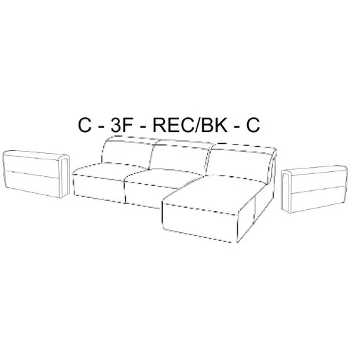 coltar extensibil Monaco cu depozitare din stofa - C-3F-REC-C
