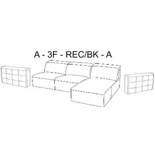 coltar extensibil Monaco cu depozitare - A-3F-REC-A