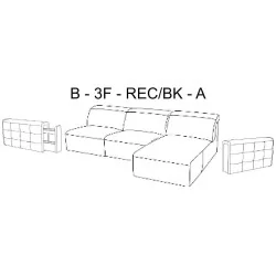 coltar extensibil Monaco cu depozitare - B-3F-REC-A