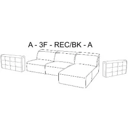 coltar extensibil Monaco cu depozitare - A-3F-REC-A