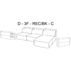 coltar extensibil Monaco cu depozitare - D-3F-REC-C