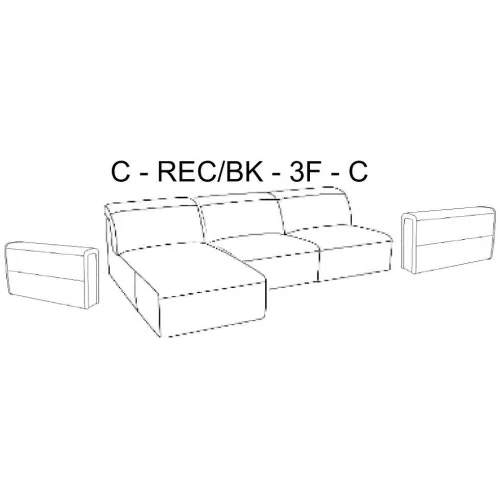 coltar extensibil Monaco cu depozitare - C-REC-3F-C
