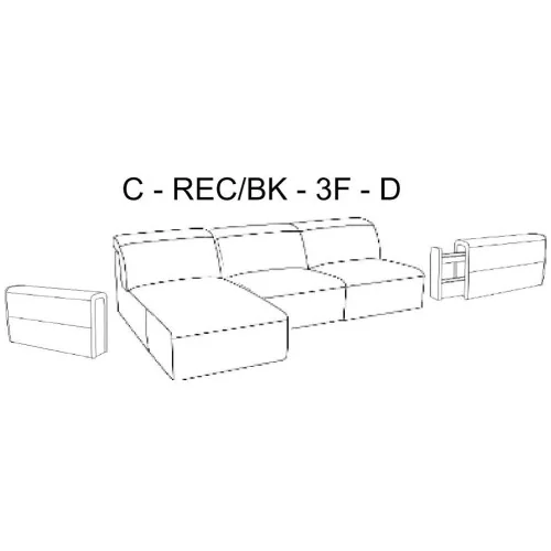 coltar extensibil Monaco cu depozitare - C-REC-3F-D