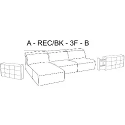 coltar extensibil Monaco cu depozitare - A-REC-3F-B
