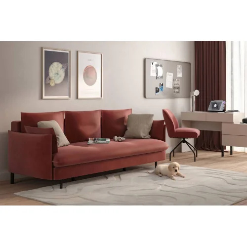 Scaun Loft rotativ tapițat stofă premium cu cadru metalic si canapea extensibila Nesto stofă
