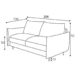 canapea Lukka 3 locuri - dimensiuni canapea Lukka 3 locuri - dimensiuni