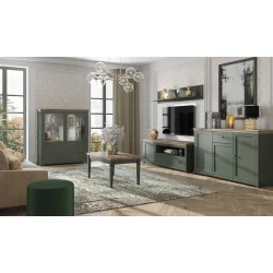set mobilier EVORA cu masa cafea culori: verde, stejar lefkas
