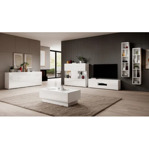 set mobilier TOLEDO cu masa cafea, culoare alb