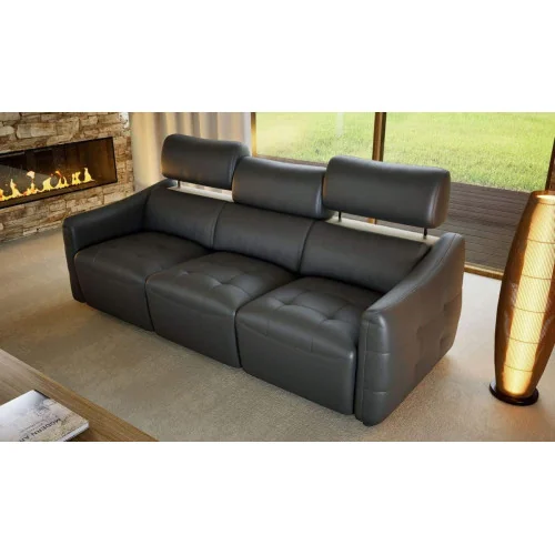 canapea piele cu recliner Davos 3 locuri