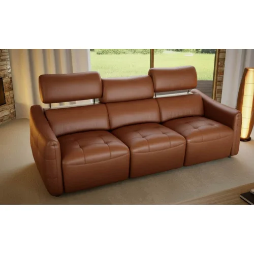 canapea piele cu recliner Davos 3 locuri cu 2 reclinere electrice