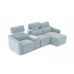 canapea recliner Davos 3 locuri cu sezlong si USB din tesatura canapea recliner Davos 3 locuri cu sezlong si USB din tesatura