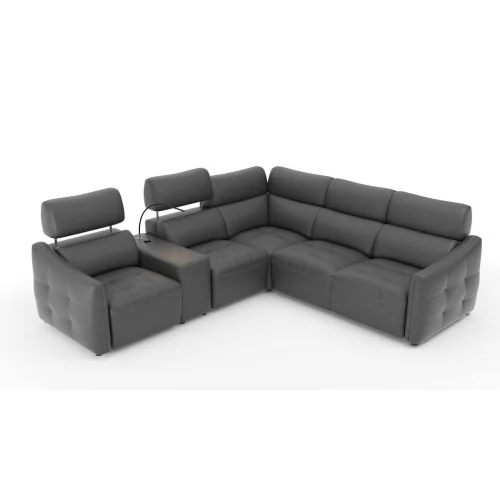 coltar extensibil din piele Davos cu reclinere