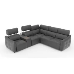 coltar extensibil din piele Davos cu reclinere