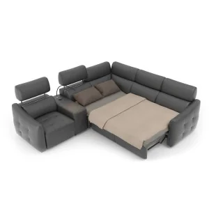 coltar extensibil din piele Davos cu reclinere 2