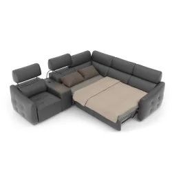 coltar extensibil din piele Davos cu reclinere electrice