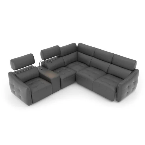 coltar extensibil din piele naturala Davos - modul cu polita