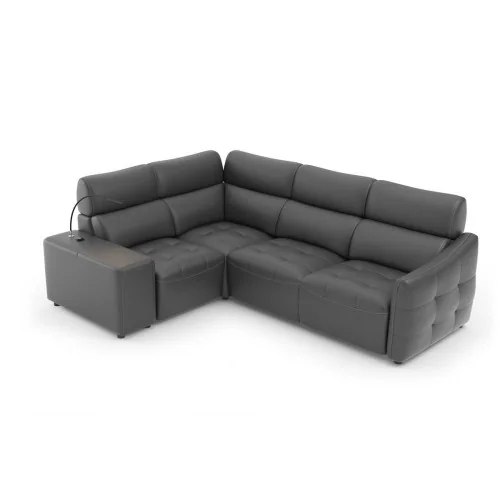 coltar extensibil din piele Davos 3 locuri cu lampa si port USB