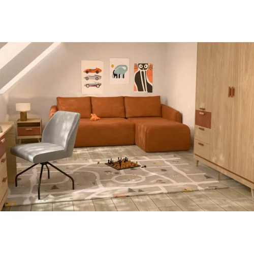 canapea extensibilă Qubo cu șezlong țesătură