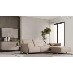 canapea Flamingo cu recliner electric si sezlong electric din piele