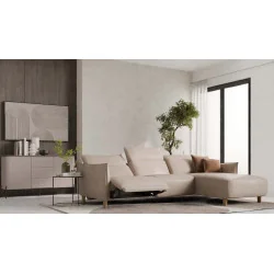 canapea Flamingo cu recliner electric si sezlong electric din piele naturala