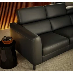 coltar extensibil cu depozitare Boston 2,5F-E-1HT/BK din piele naturală - tetiere
