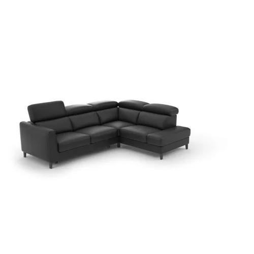 coltar extensibil cu depozitare Boston 2,5F-E-1HT/BK din piele naturală