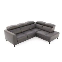 coltar extensibil cu depozitare Boston 2,5F-E-1HT/BK din piele naturală - tetiere reglabile