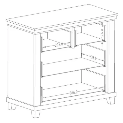 Comoda Evora 4 sertare dimensiuni