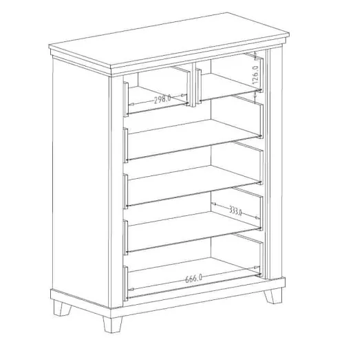 Comoda Evora 6 sertare dimensiuni