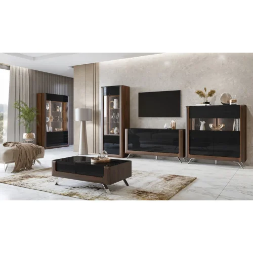 set mobilier living Kasai cafea nuc + negru