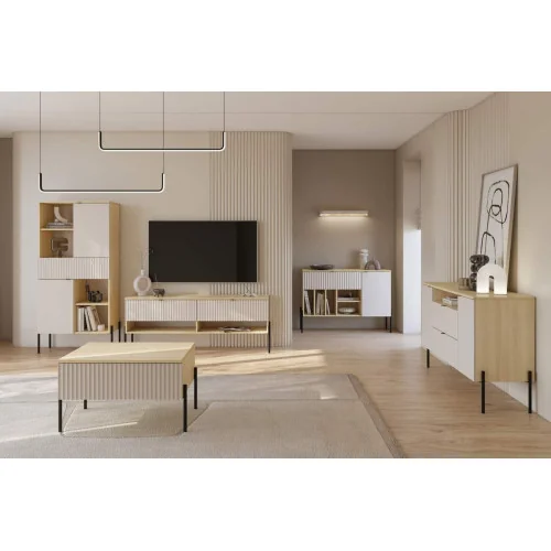 set mobila living ORE stejar Lindberg + cașmir riflat