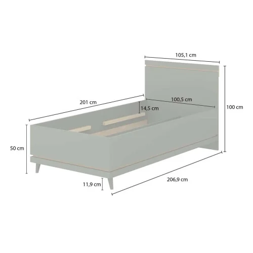 Pat Scandi de 1 persoană - dimensiuni