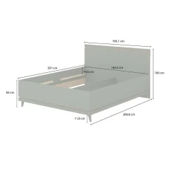 Pat Scandi 2 persoane pentru saltea 160 x 200 cm - dimensiuni