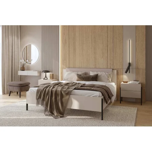 Pat Juko dublu cu noptiere si toaletă machiaj cu oglindă și taburet
