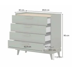 Comoda Scandi 4 sertare - cote