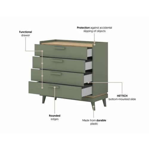 Comoda Scandi 4 sertare - info